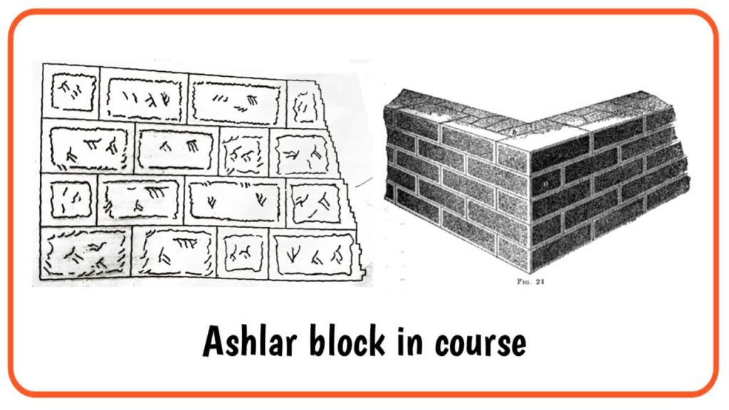 ashlar block in course masonry
