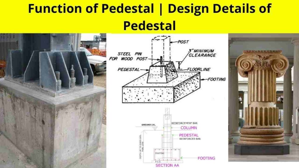 What Is Pedestal In Column Footing Function Of Pedestal In Construction